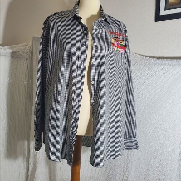 Las Olas VTG "Read" Checkered Shirt Size Large - Picture 9 of 12
